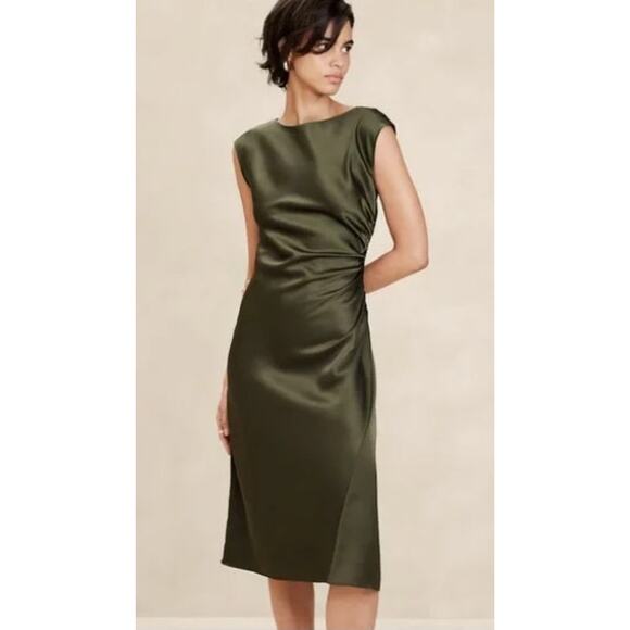 Banana Republic Dresses & Skirts - New NWT Banana Republic Olive Green Body Contour Flattering Dress Size
